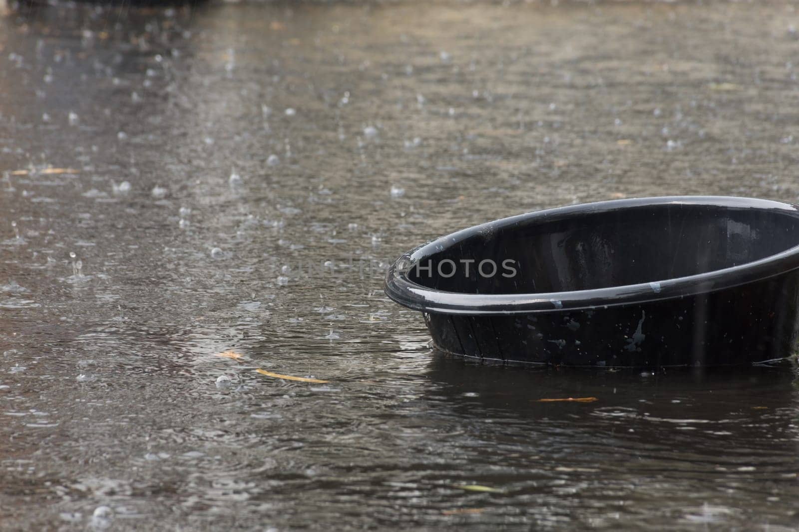 Water flood village. Problem with the drainage system.