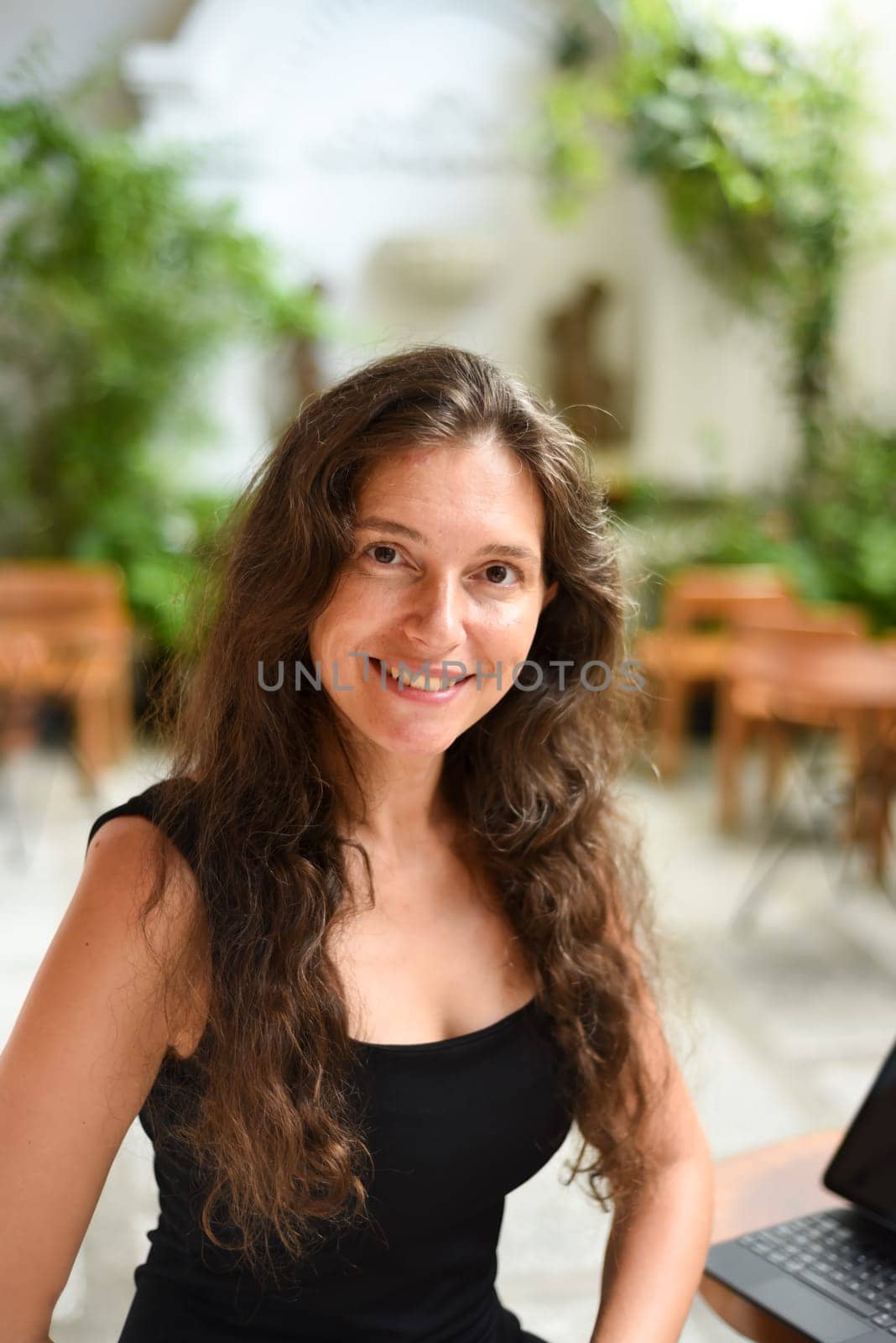 Selfie Portrait of 40 years old slavic woman close up without make up