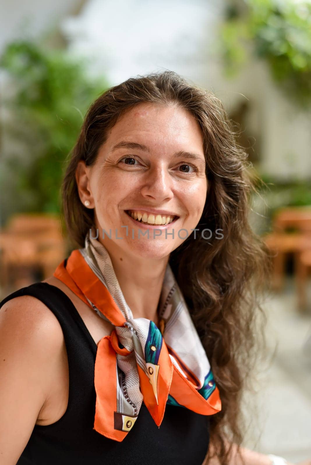 Selfie Portrait of 40 years old slavic woman close up without make up
