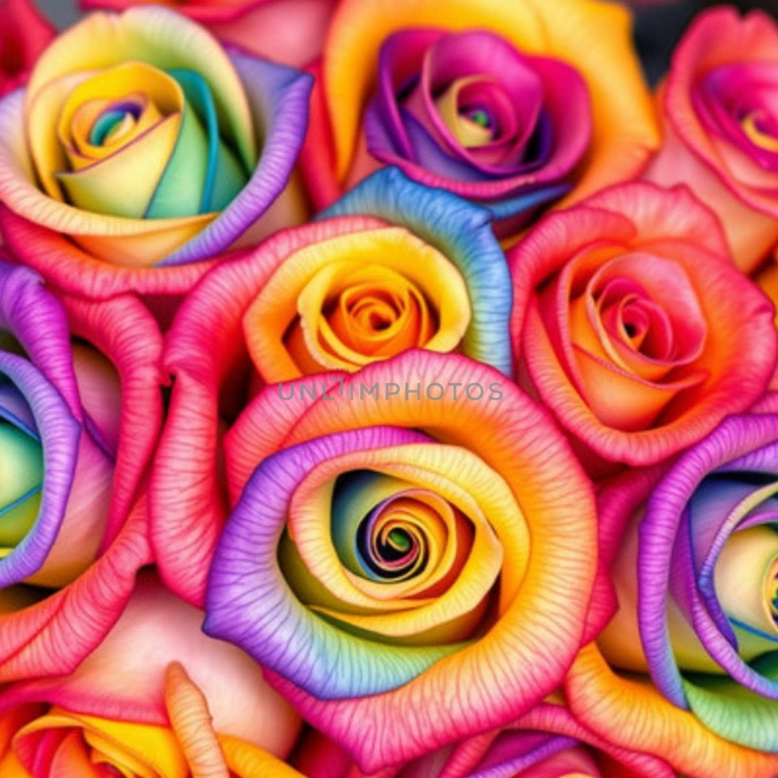 roses flowers bouquet gradient color beauty flora valentine wedding love plants petals women's day generated ai alt illustration render . High quality 3d illustration