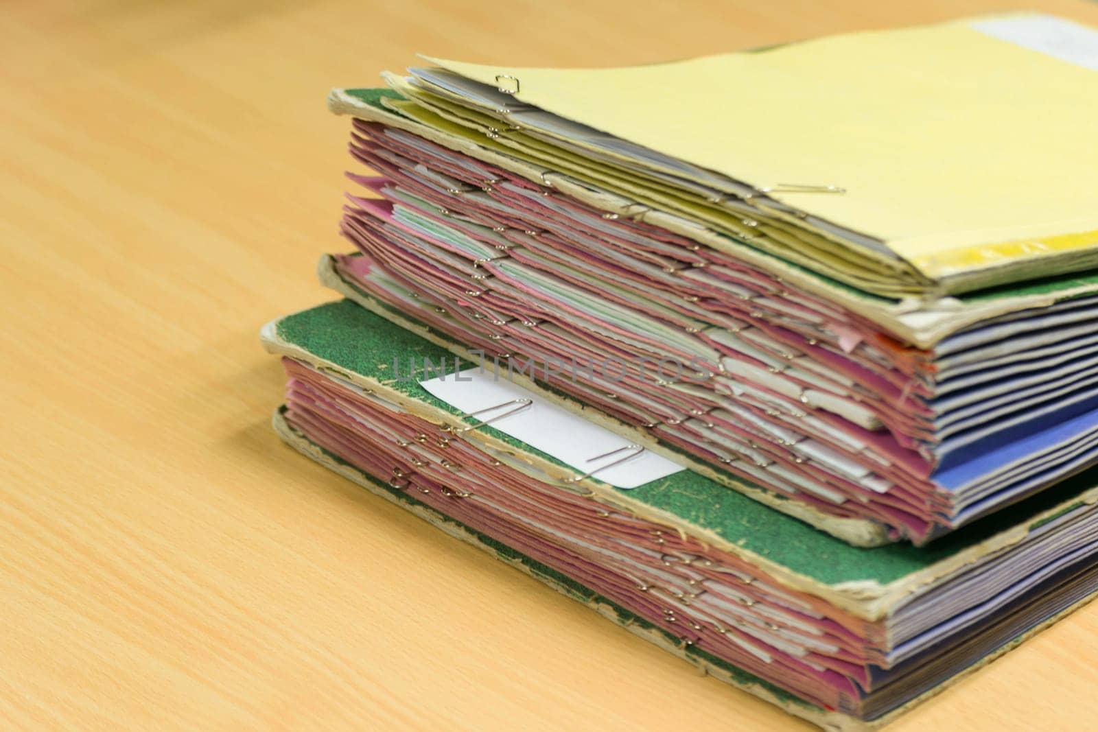 Files in old folder stacking up in a messy order.