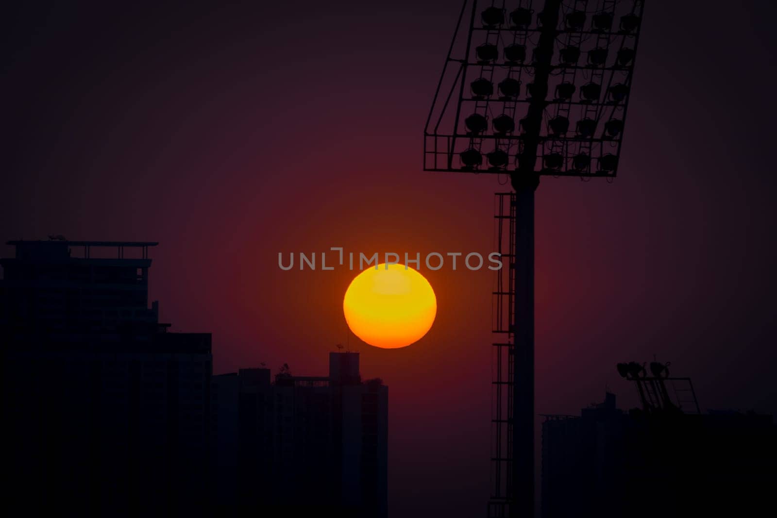 Morning Sky with Sunrise and silhouette sportlight