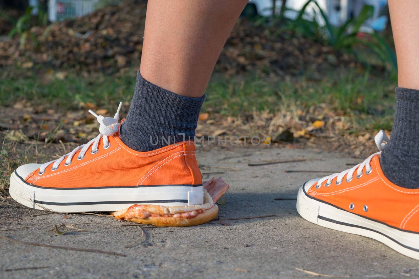 Good bye junk food hamburger left to jogging exercise