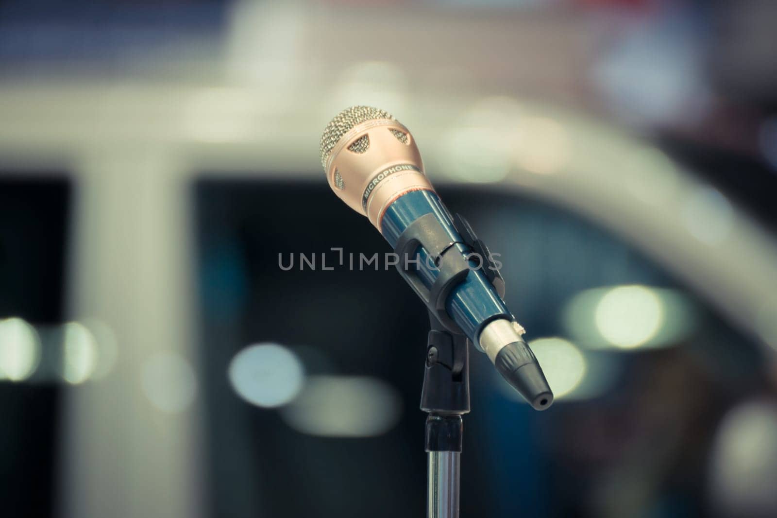 Microphone in seminar event defocus on background