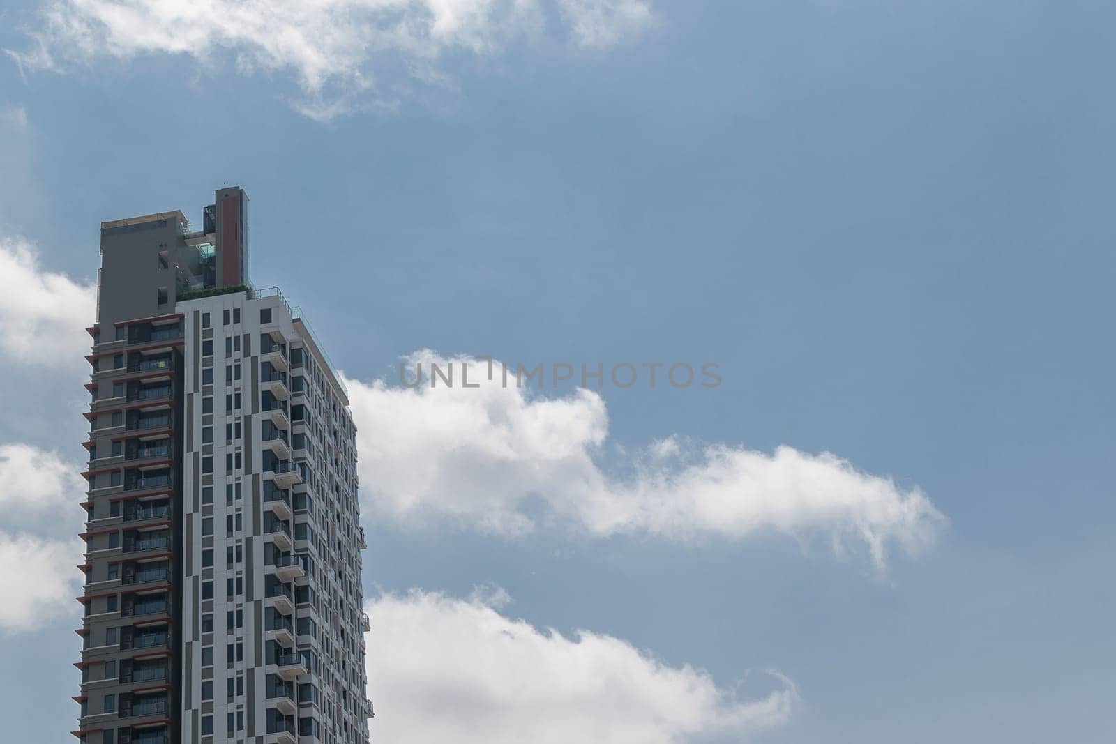 Big office building and sky in a Bangkok city