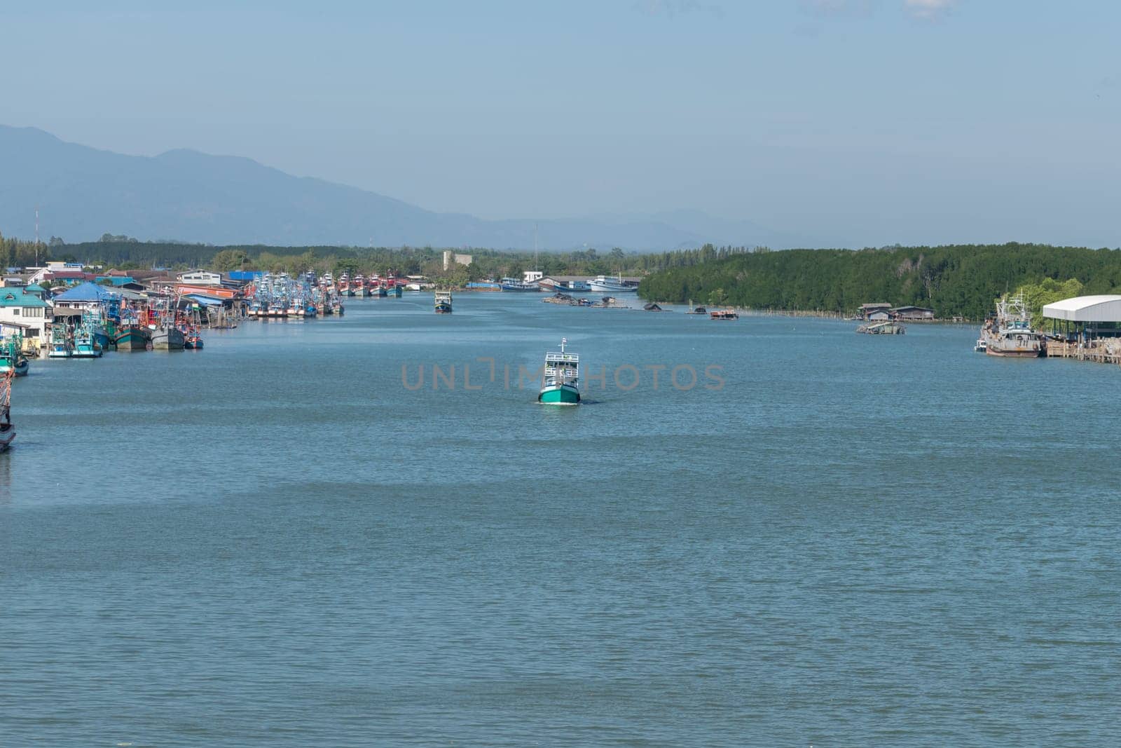 Fishing boat is out fishing. Fishermen is a career that has been popular in the seaside city of Thailand.