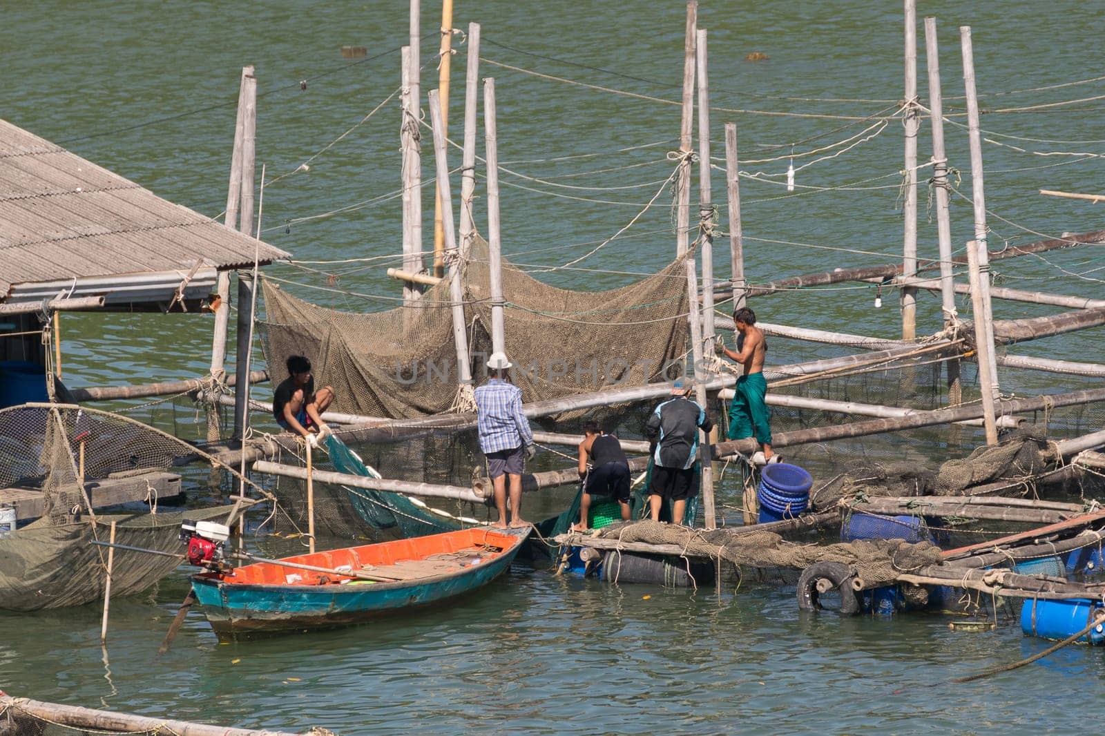Chanthaburi, Thailand - December 31, 2015 : Unidentified fishing boat is out fishing. Fishermen is a career that has been popular in the seaside city of Thailand.