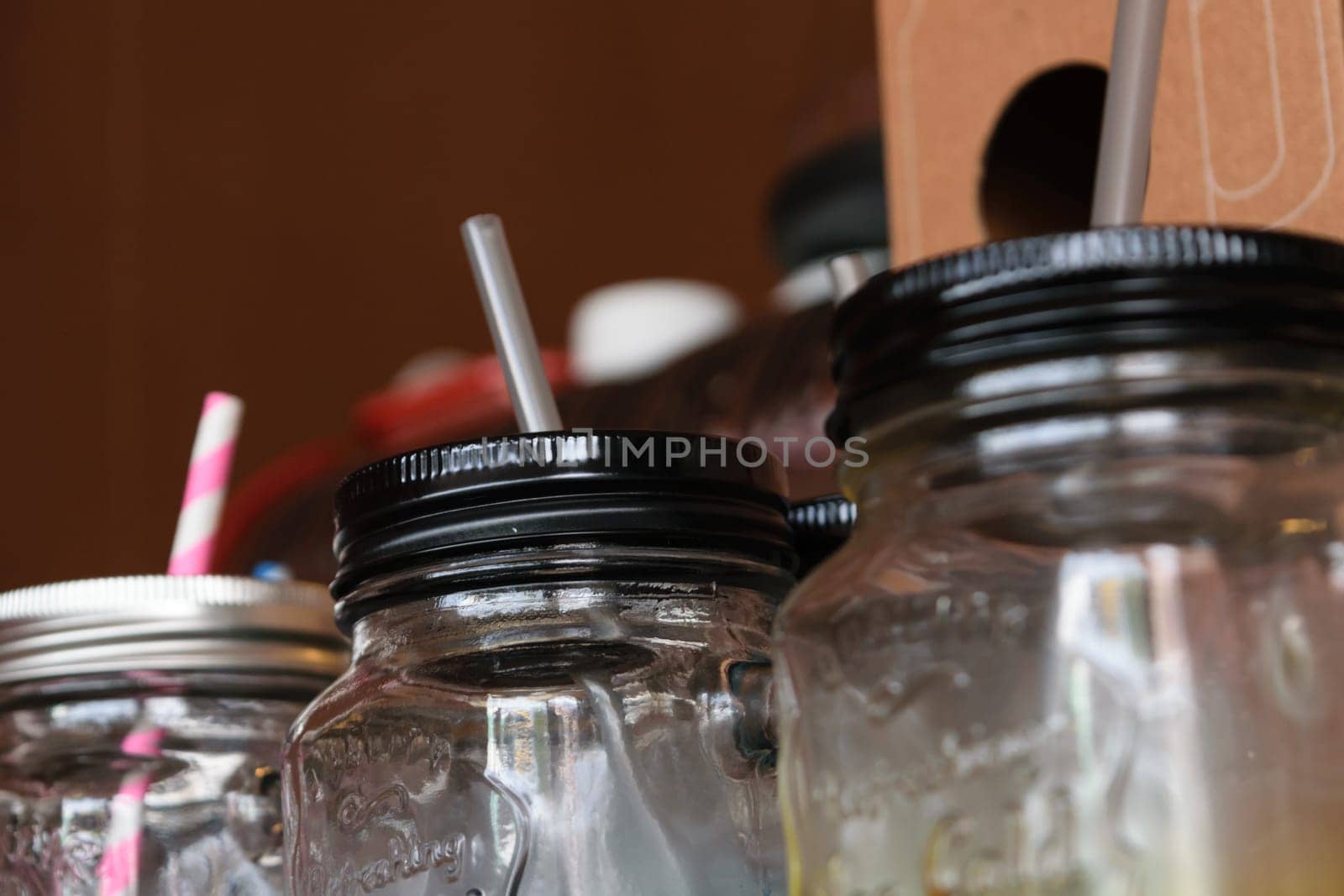 Empty jar with straw