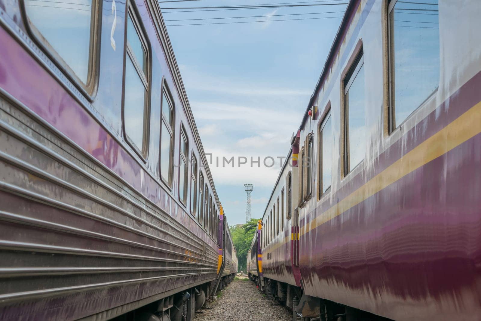 Between bogie of a Public Thai Train Railway