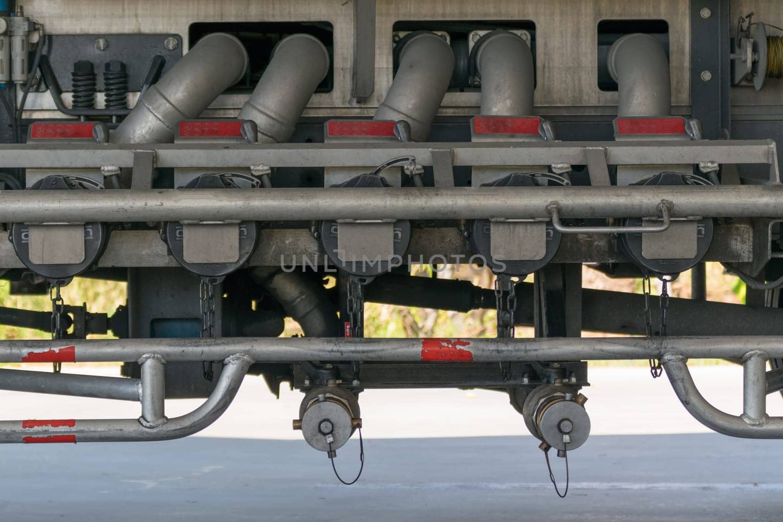 Some part of Truck with oil or gas tank for transport in Thailand