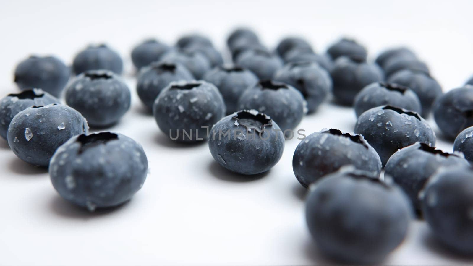 Storage of frozen berries in winter. Frozen blueberries. High quality photo