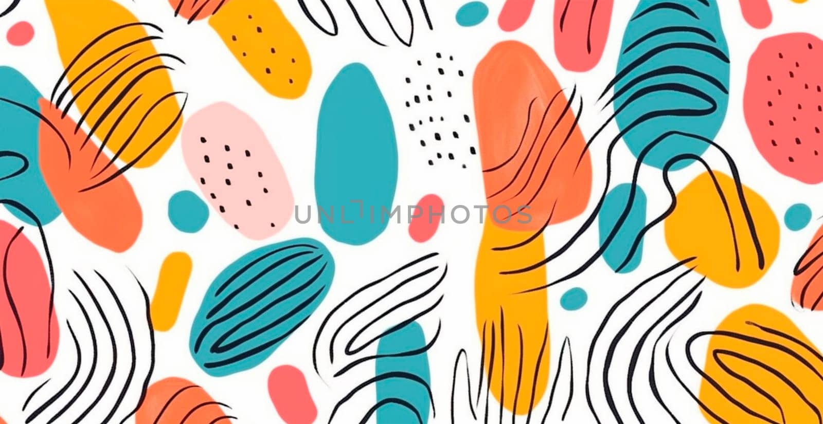 Abstract geometric shapes multicolored bright background - image