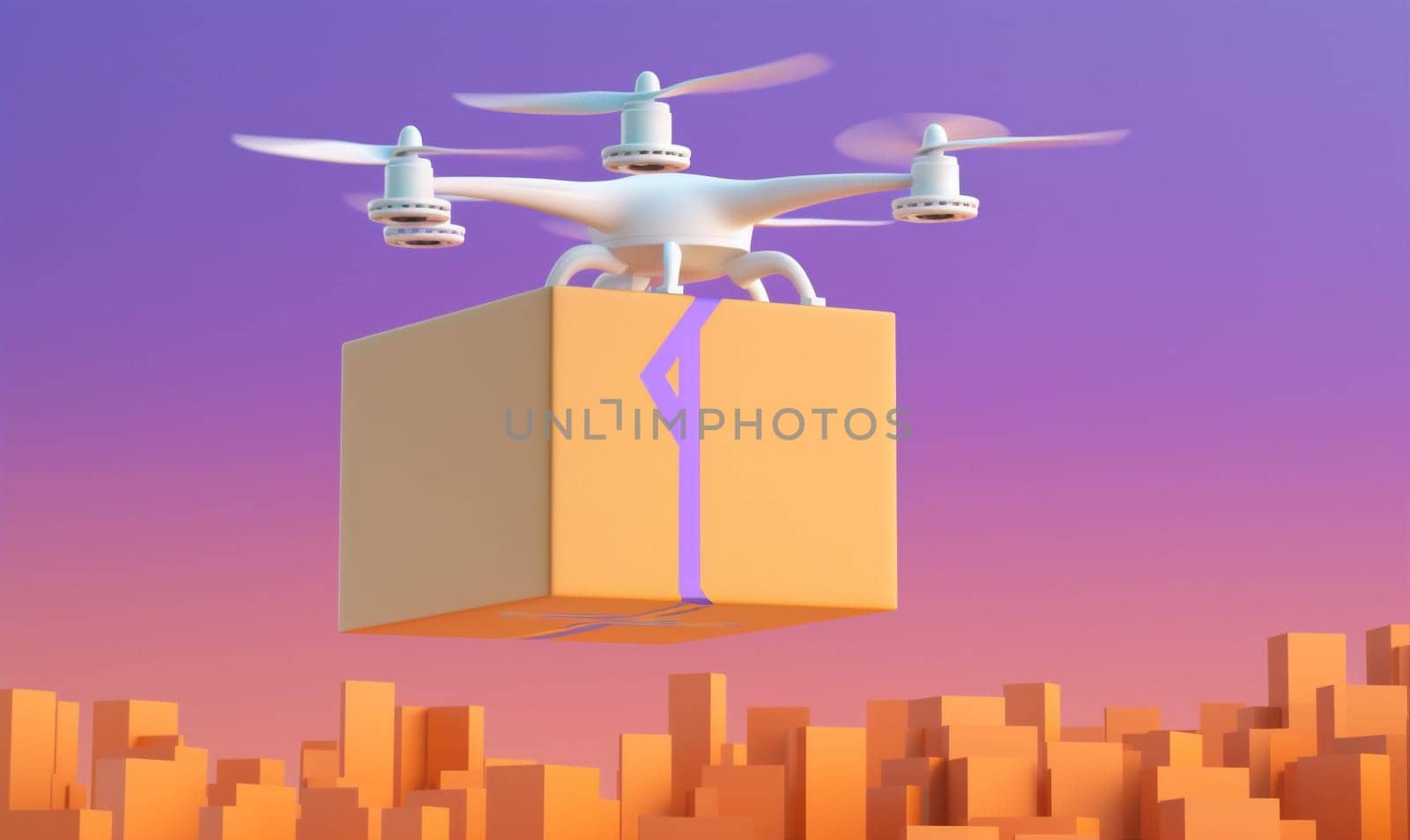 drone aircraft transport fly shipping helicopter technology innovation delivery cargo air blue concept package copter cardboard aerial deliver business fast. Generative AI.
