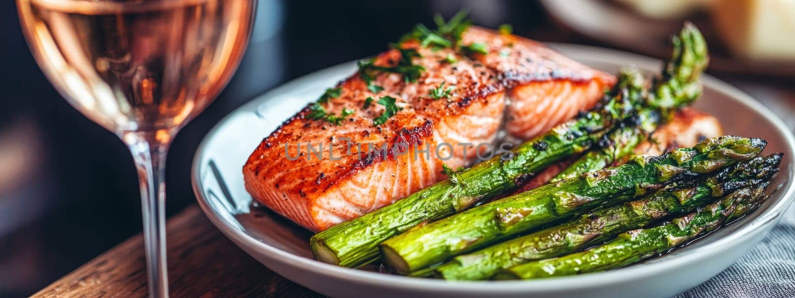 fried salmon on a plate, Generative AI, food