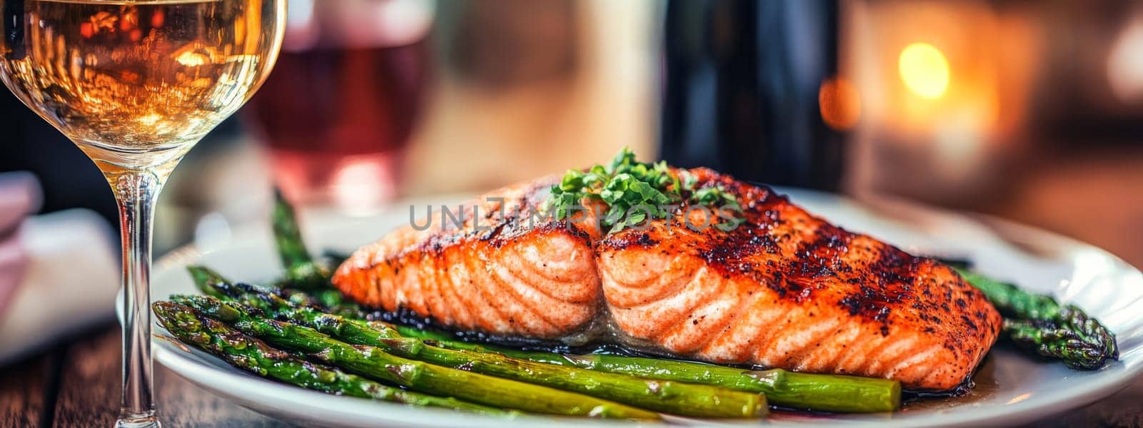 fried salmon on a plate, Generative AI, food