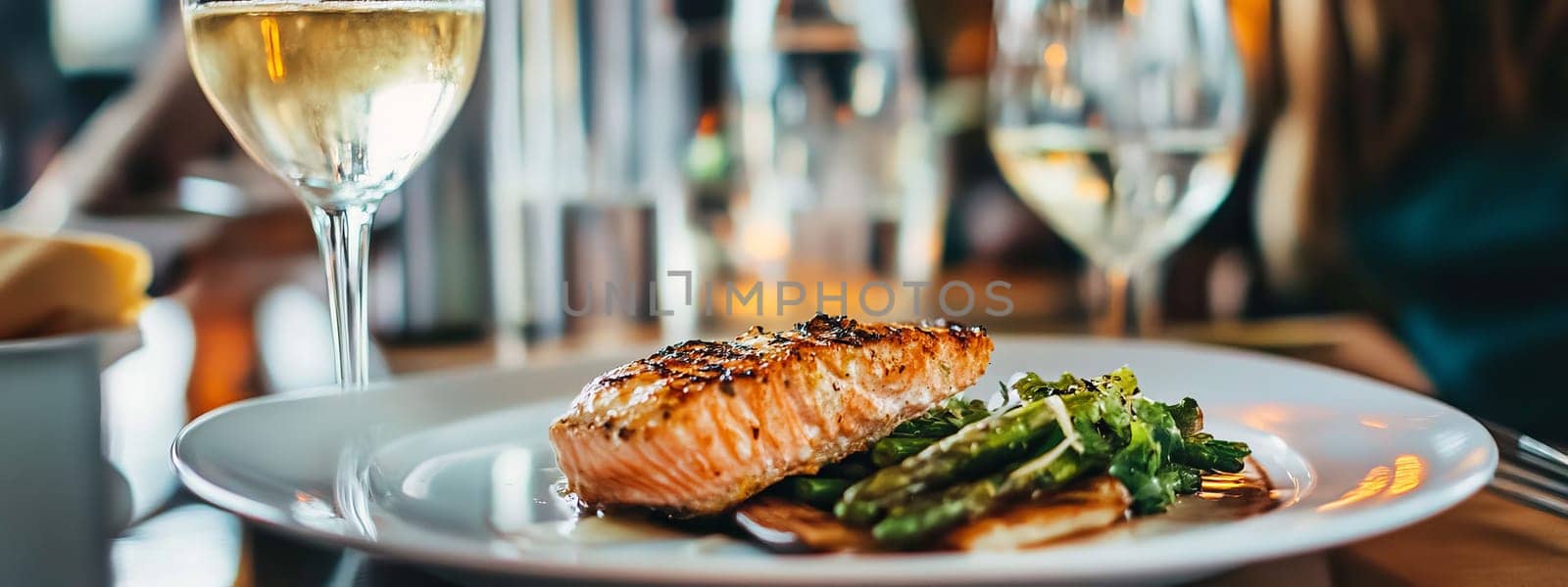 fried salmon on a plate, Generative AI, food