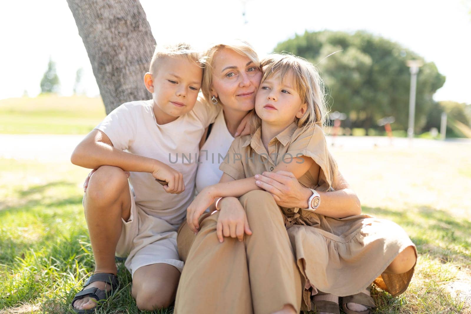 Family enjoying a sunny day outdoors together