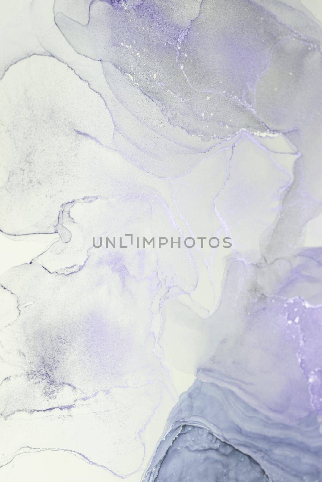 This artwork features a stunning alcohol ink abstract composition with soft lilac, gray, and cream tones. The fluid patterns create an ethereal and calming effect, inviting contemplation.