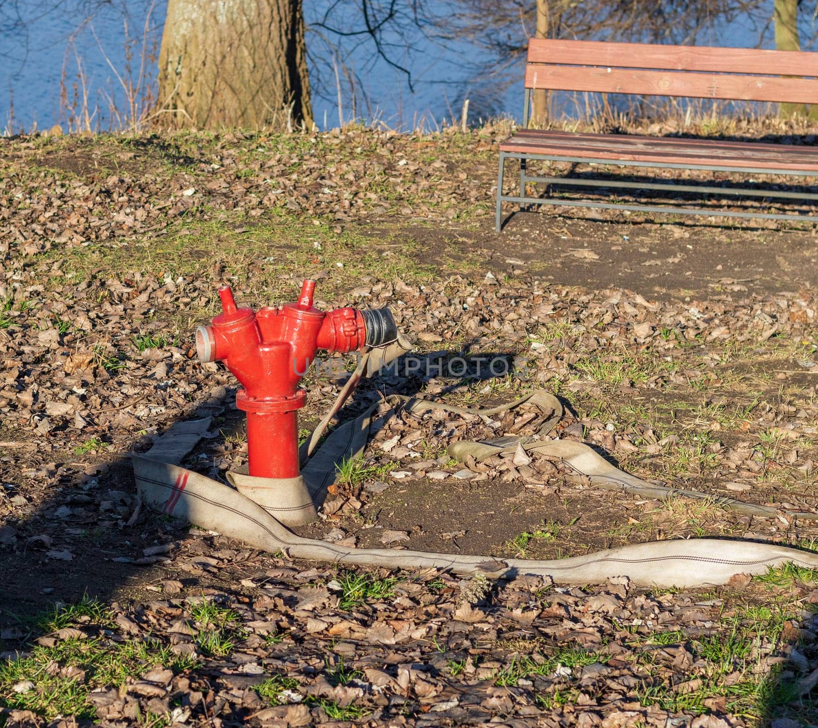 Close up shot of the fire fighting hydrant