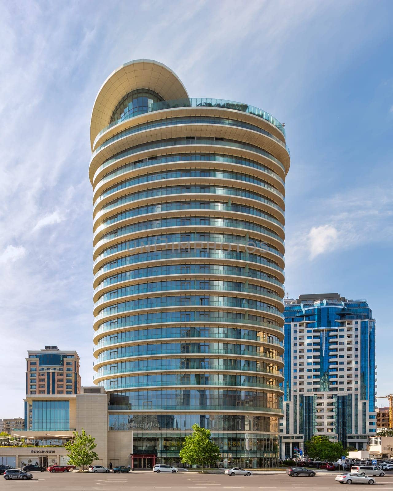 Baku, Azerbaijan - May 10, 2024: JW Marriott Absheron Hotel, a five-star luxury hotel situated in the heart of the city at 28 May Street in the Sabayil district