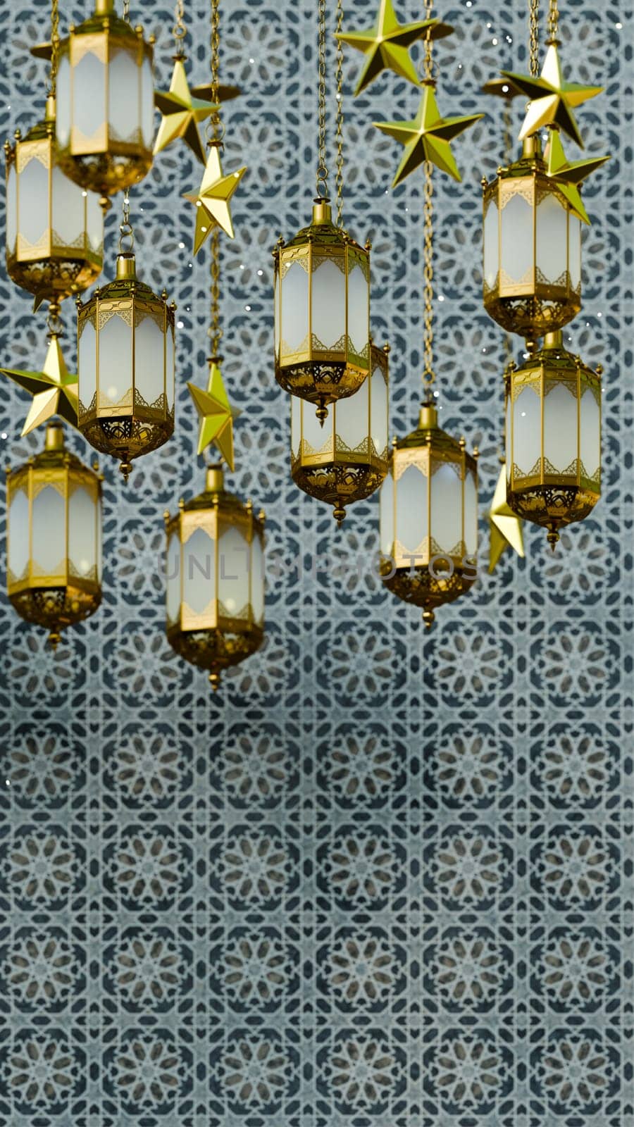 Eid Mubarak, 3D illustration Background for advertising and wallpaper in festival and religion scene. 3D rendering in decorative concept.