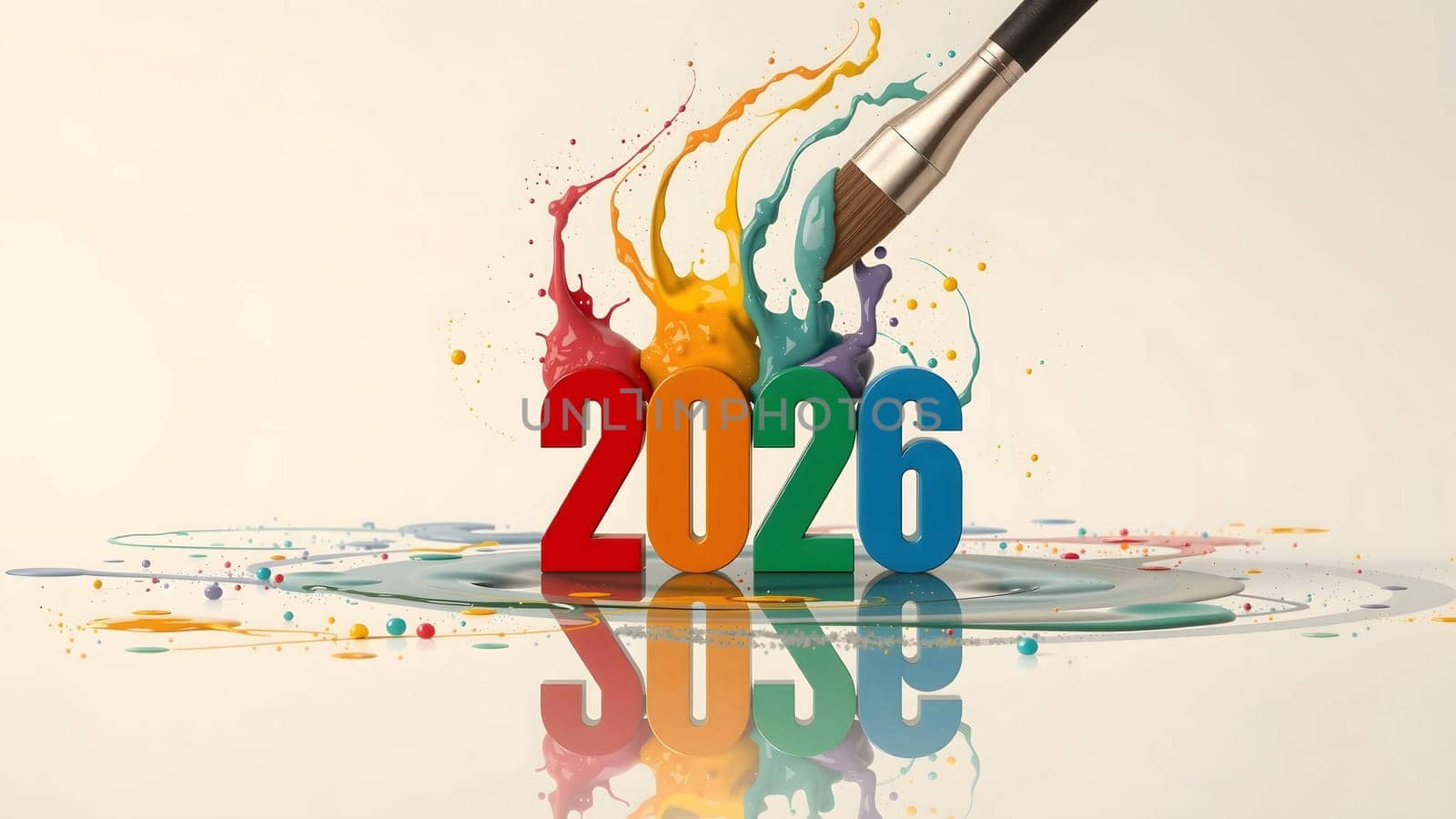 The Creative Happy New Year 2026 with Paint Strokes