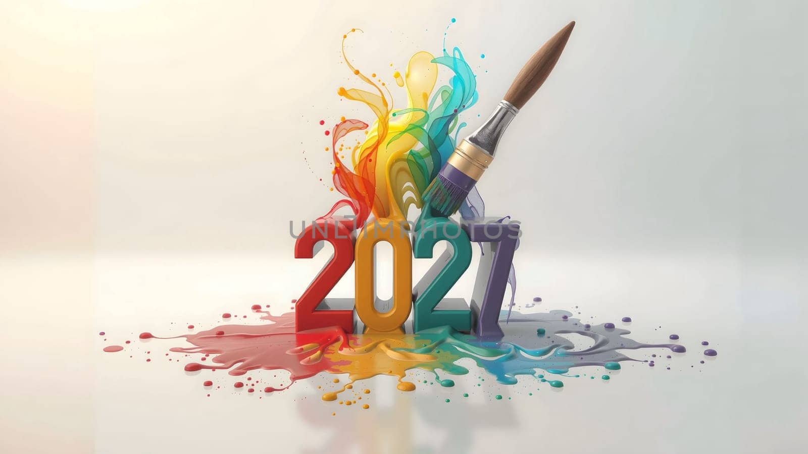 The Creative Happy New Year 2027 with Paint Strokes