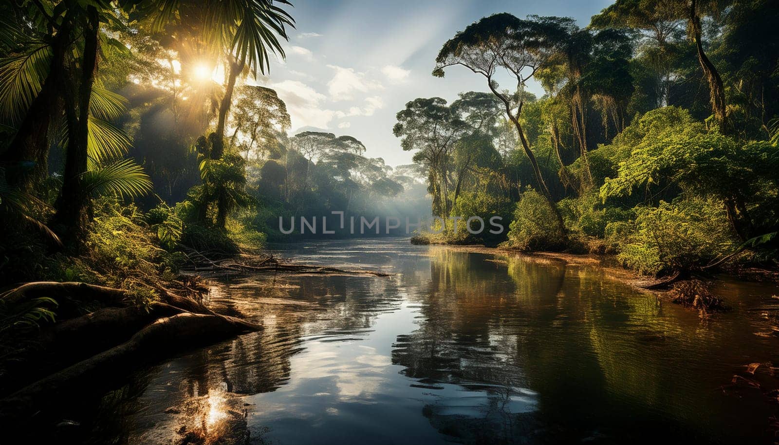 amazon rainforest jungle landscape, AI generated image