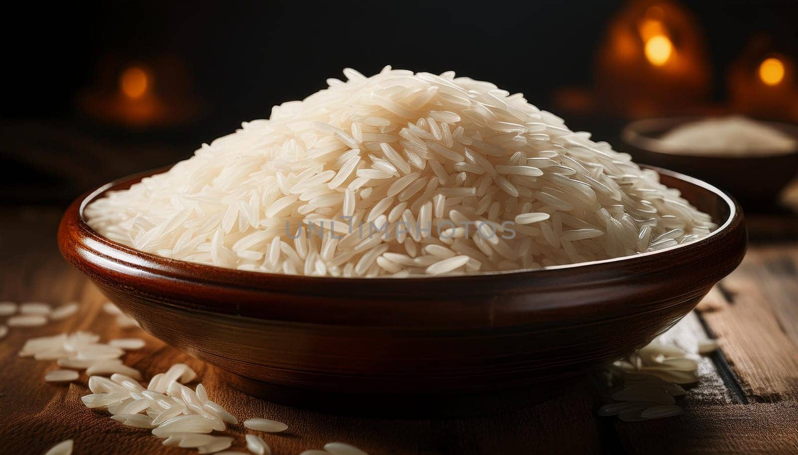 bowl of basmati rice, AI generated image