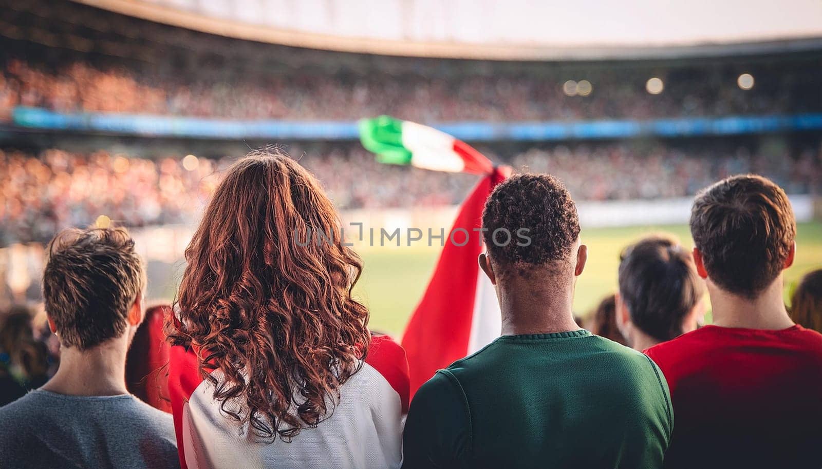 crowd of people in a stadium, AI generated image