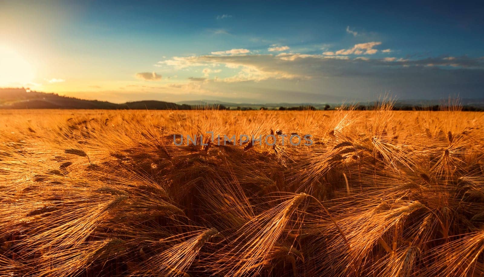field of barley corn background, AI generated image