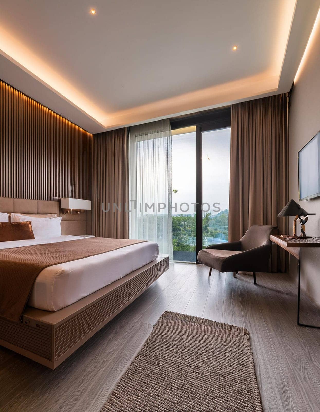 modern hotel room interior, AI generated image