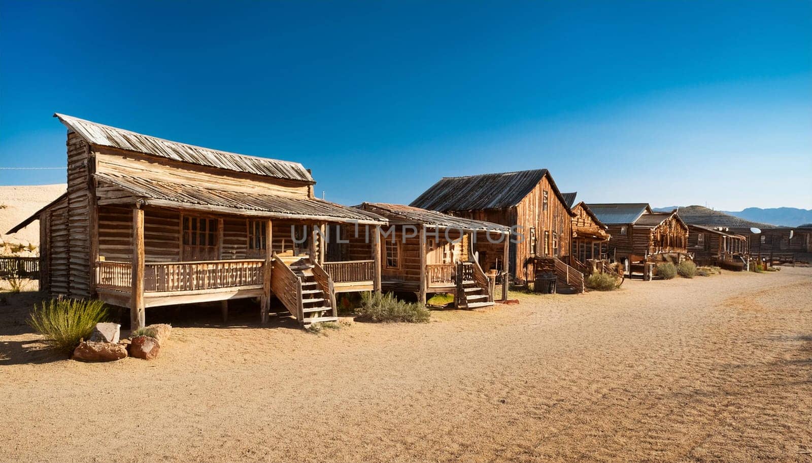 old wild west town scenery, AI generated image