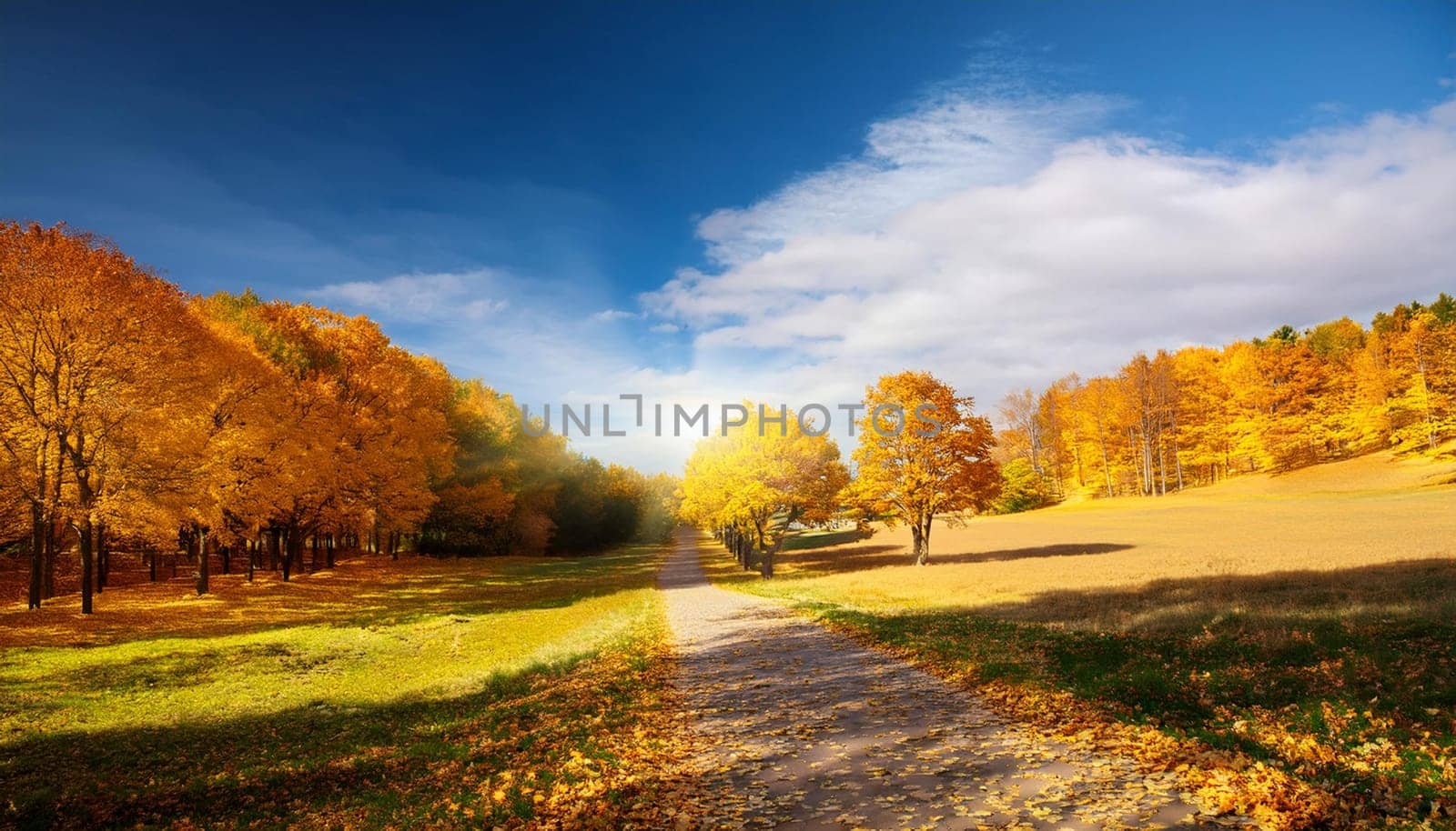 natural seasonal scene in autumn, AI generated image