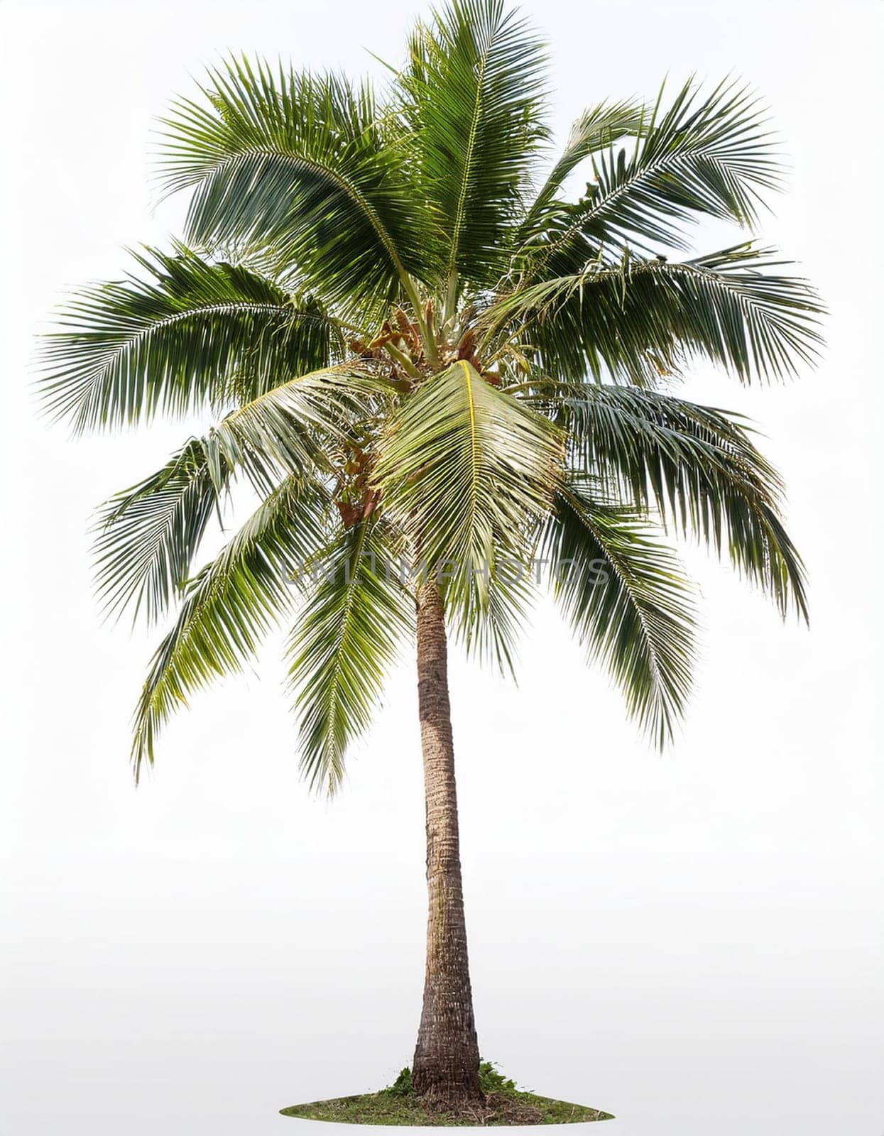 palm tree over white background, AI generated image