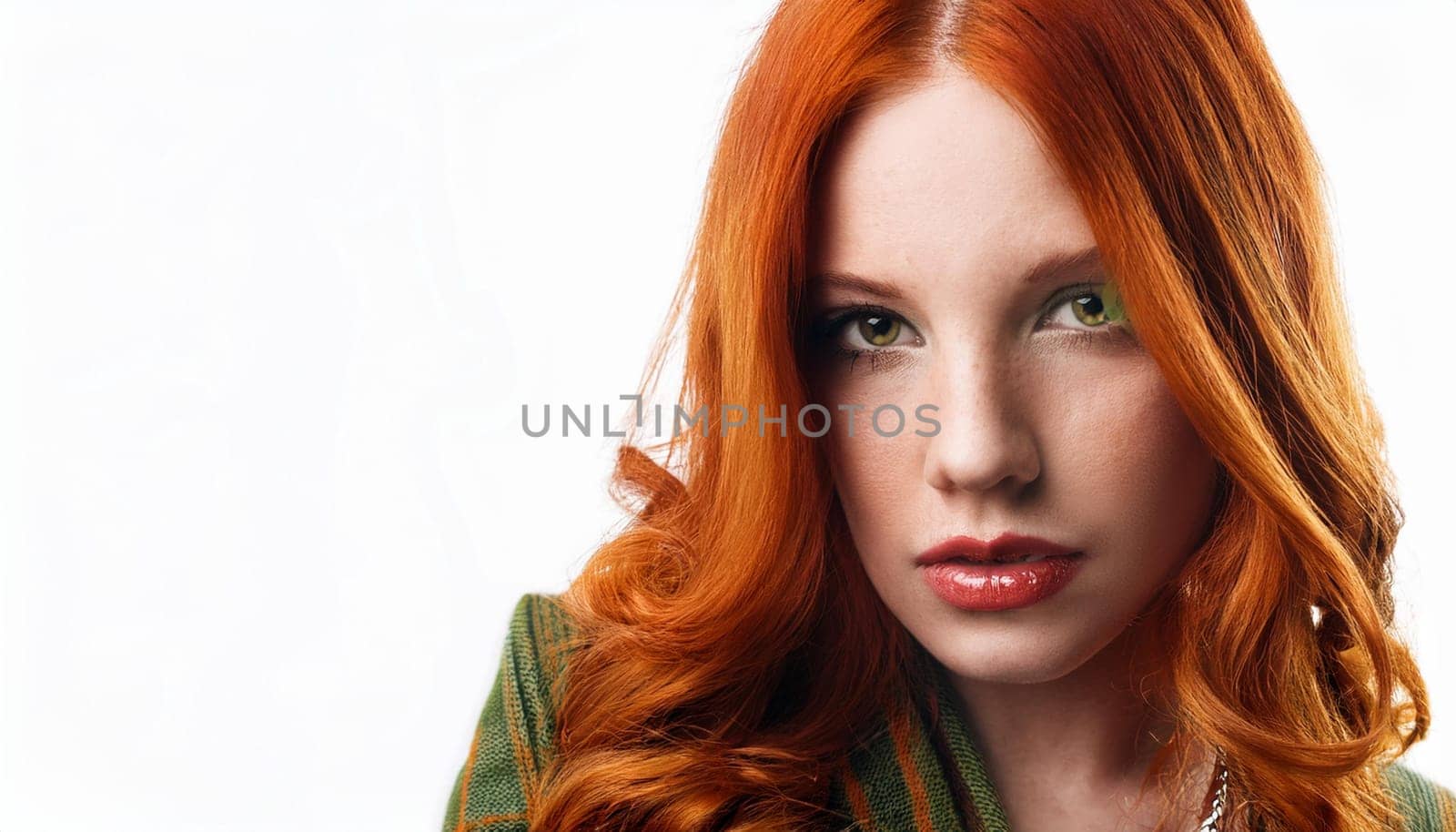pretty young redhead woman, AI generated image