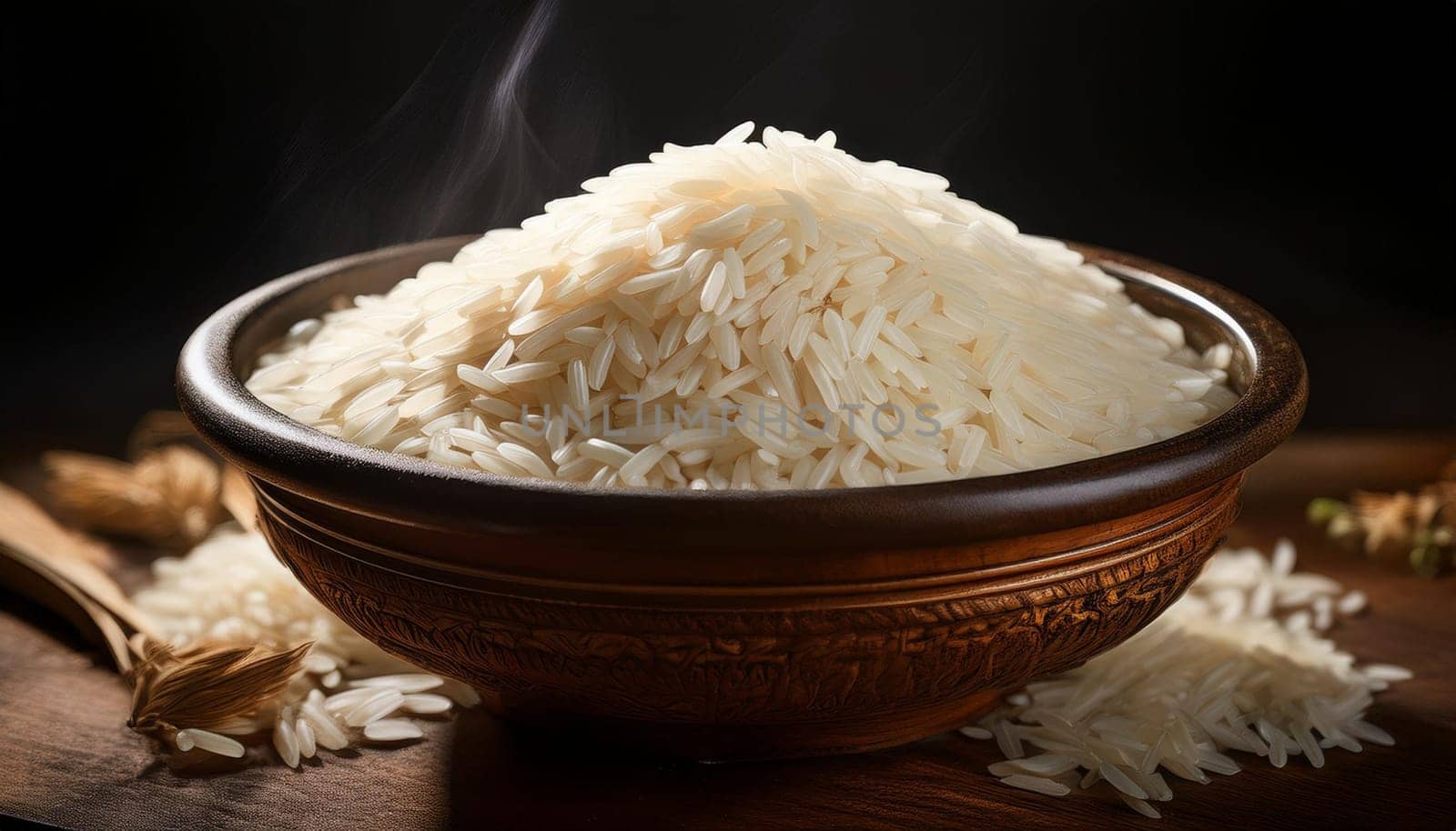 bowl of basmati rice, AI generated image