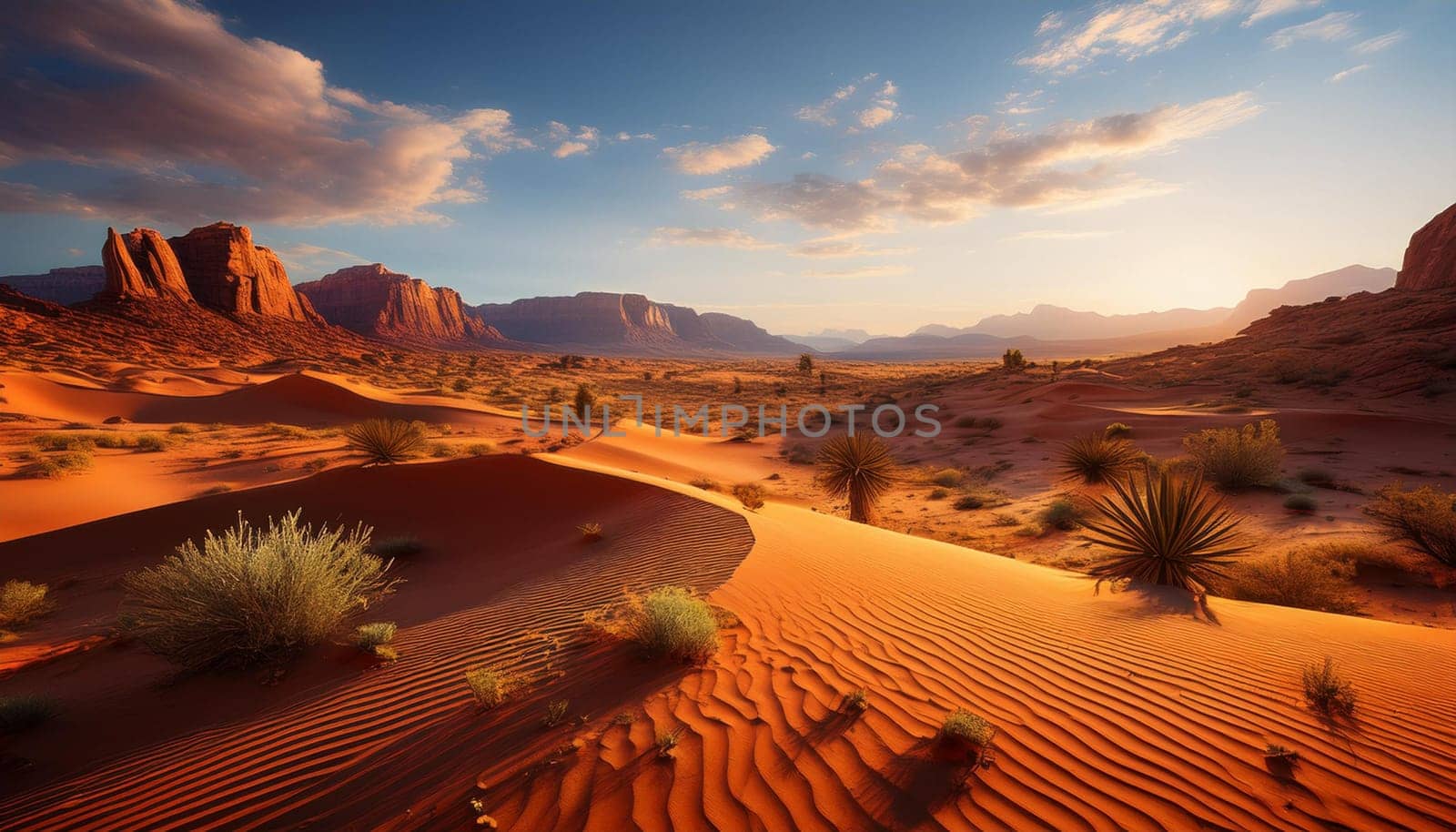 natural desert landscape scenery, AI generated image