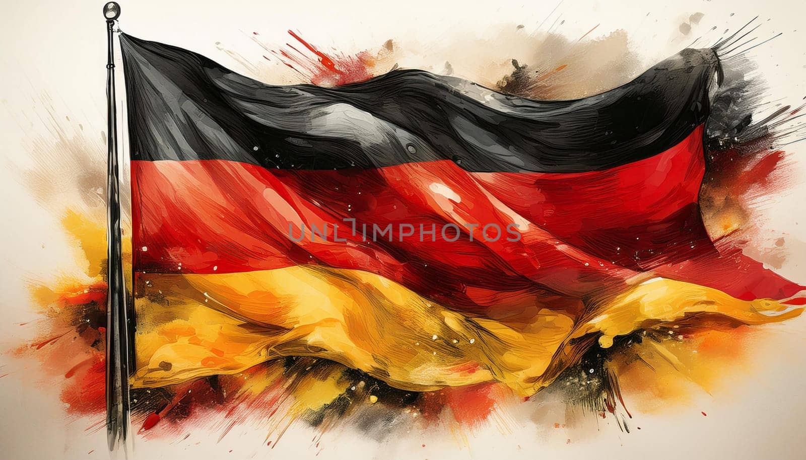 the German national flag of Germany, Europe, AI generated image