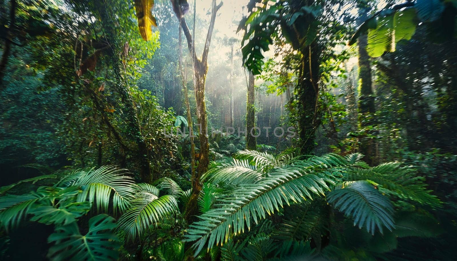 natural rainforest landscape scenery, AI generated image
