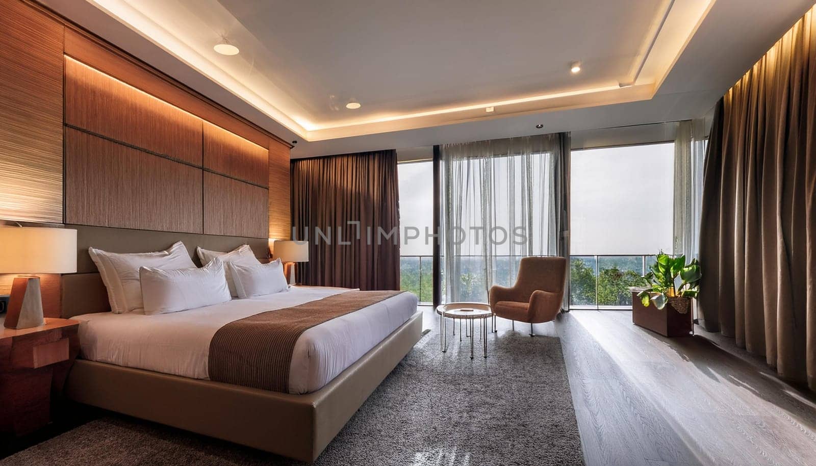 modern hotel room interior, AI generated image