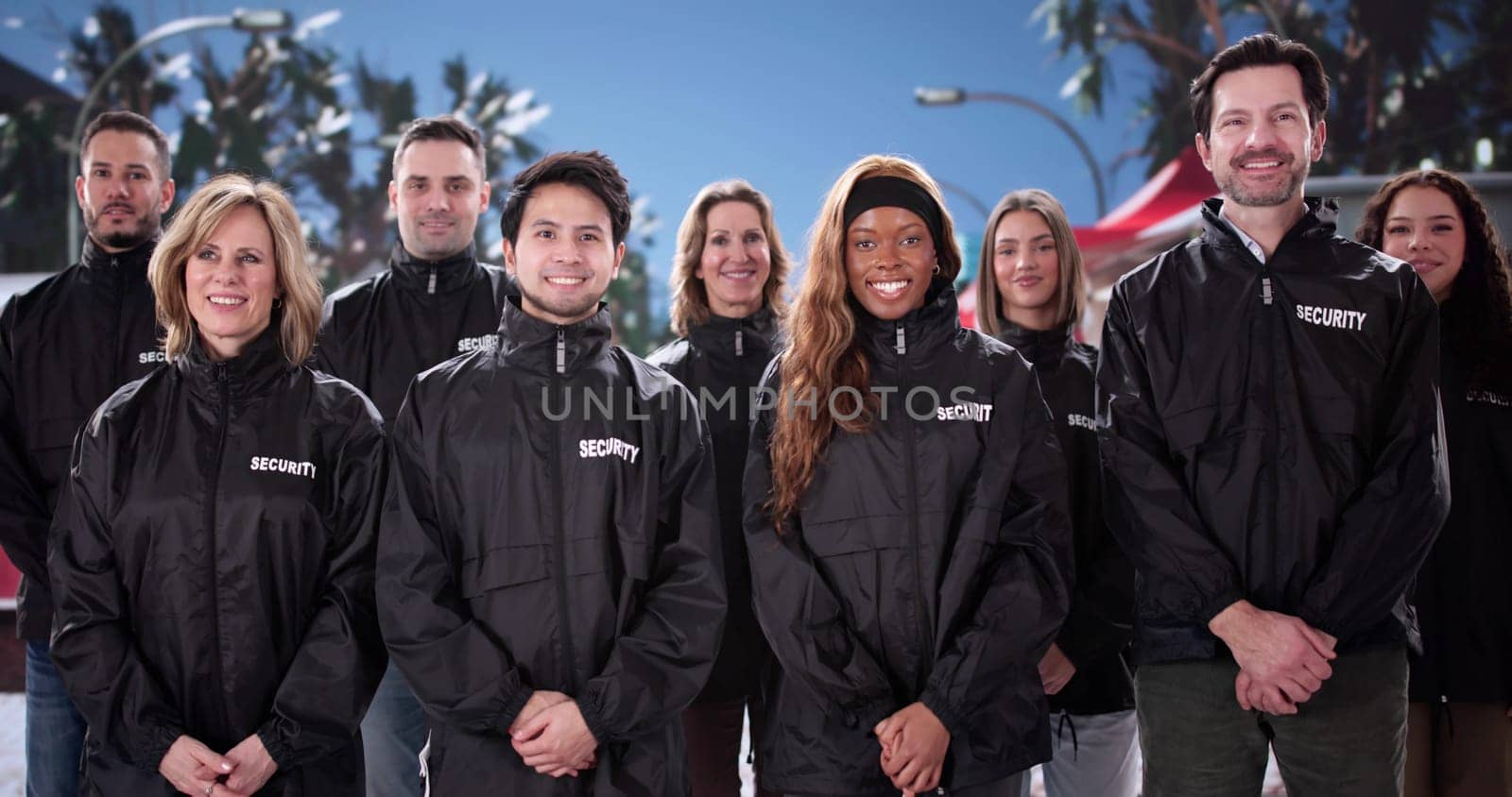 Security Guard at Event Service Leading His Diverse Team