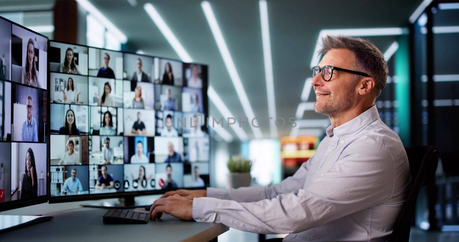 Video Conference Call. Remote Virtual Meeting Online