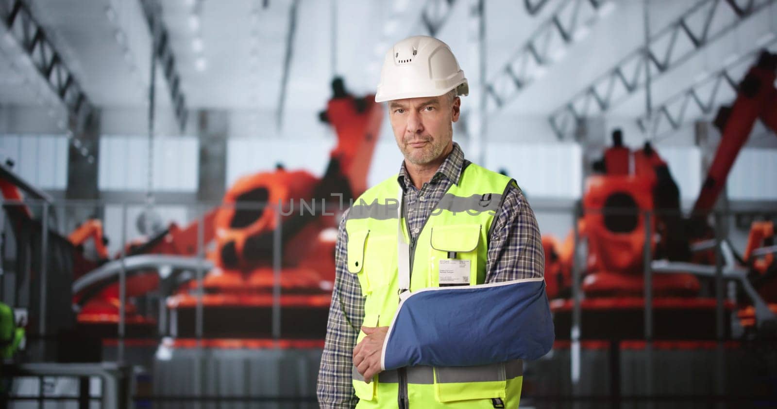 Adult Hurt At Job. Broken Arm Pain