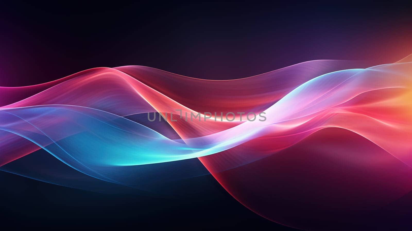 Abstraction colorful waves and lines on the black background, abstract concept by Kadula