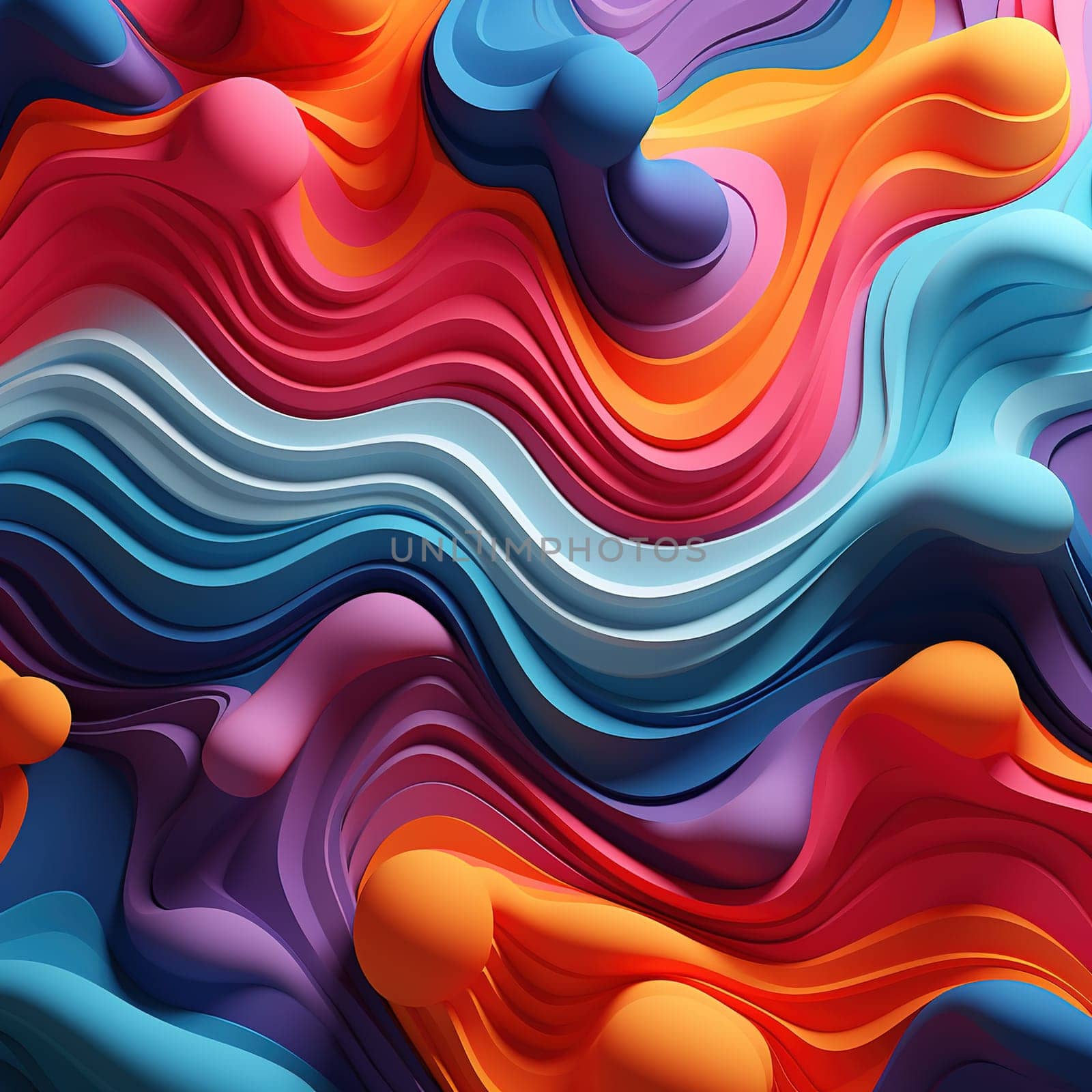 Colorful abstract waves with an intermingling colors, abstraction concept