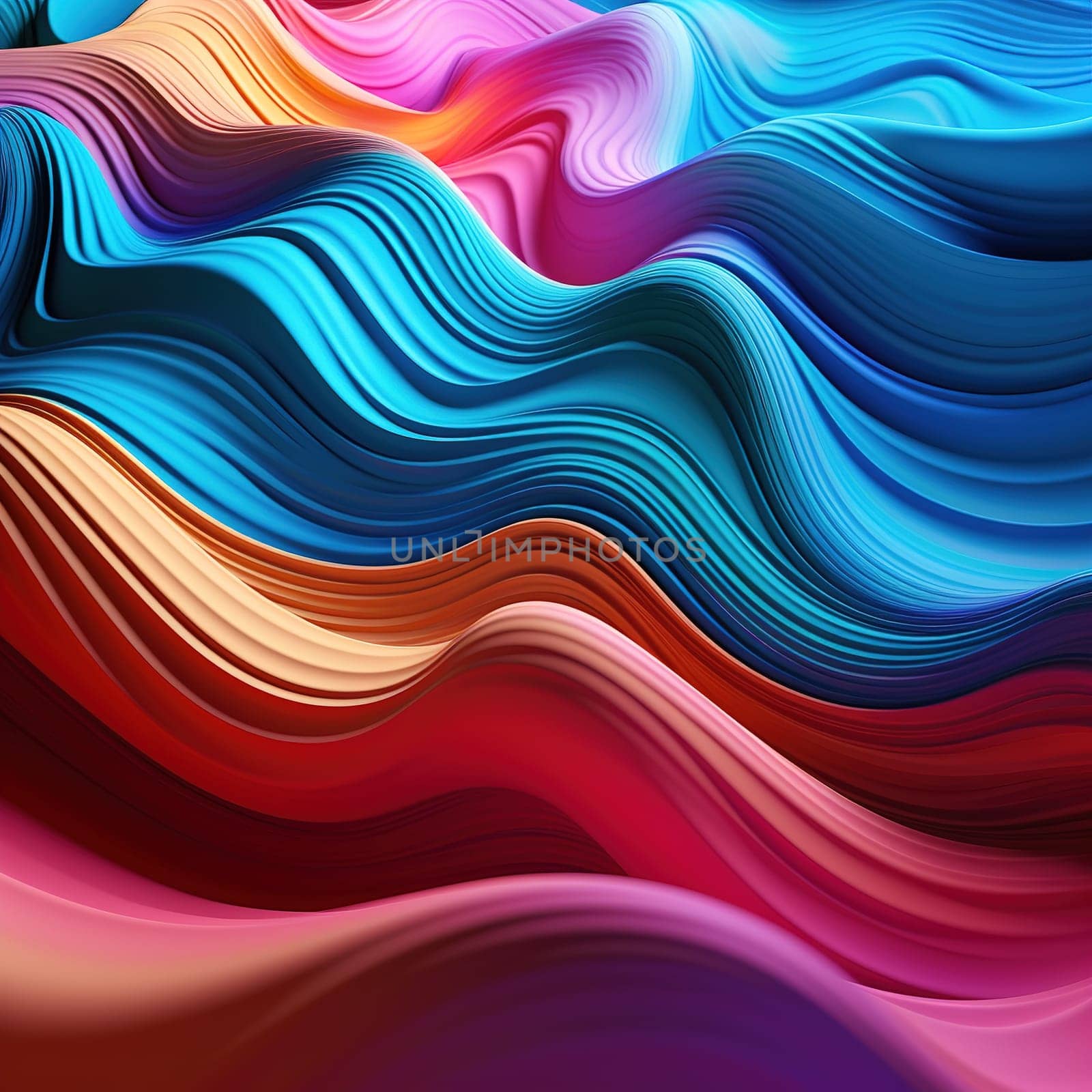 Colorful abstract waves with an intermingling colors, abstraction concept