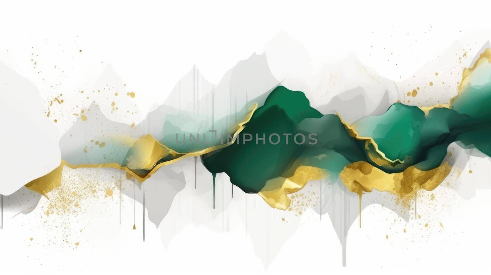 Abstract watercolor artwork mixed with buzzy geometric shapes by biancoblue