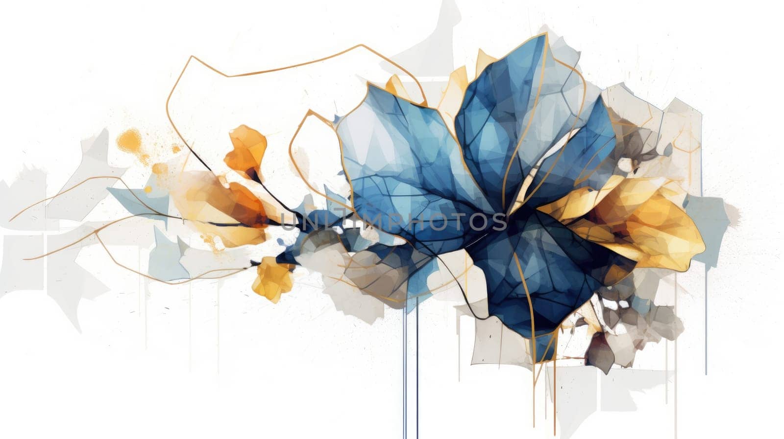 Watercolor abstract design for background of wedding or buzzy social media banner on white background generative AI