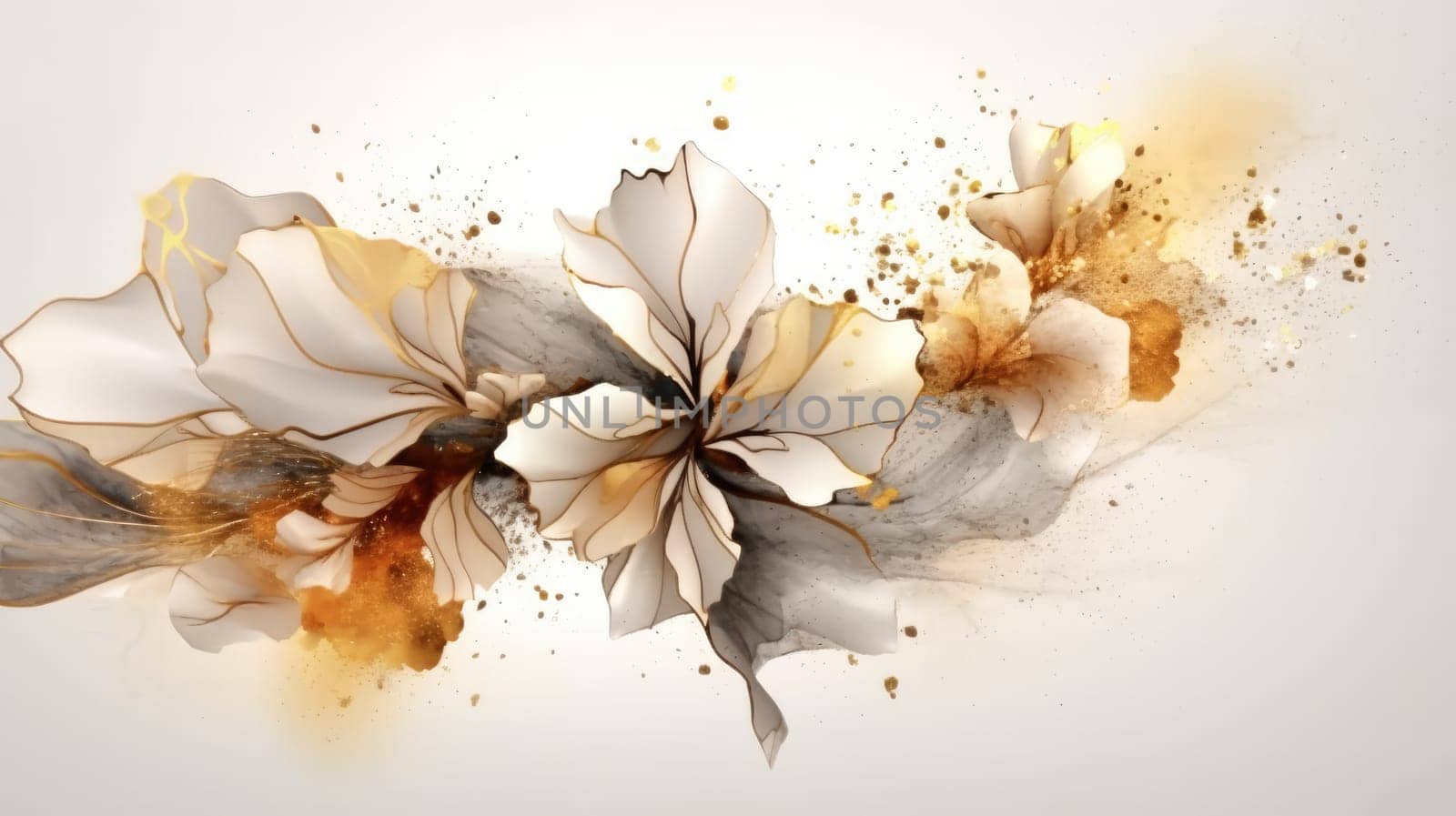 Watercolor abstract design for background of wedding or buzzy social media banner on white background generative AI